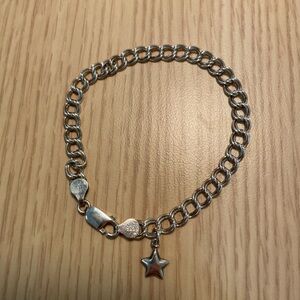 Silver 925 Star Charm Chain Bracelet